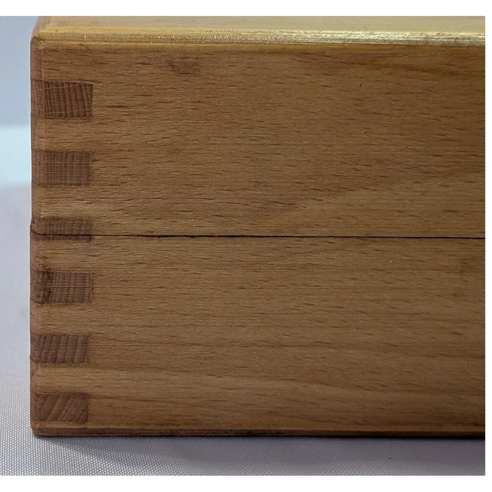 Rowi Slide Storage Box Wood 100 Capacity Natural Excellent Vintage 436 P Germany